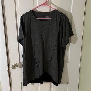 Motherhood Maternity Nursing Charcoal Gray Short Sleeve Tee
